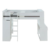 Ragna Wooden Frame Loft Bed in White